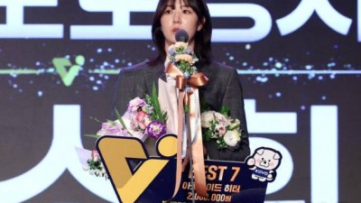 강소휘 시상식 '소신 발언'... 유일하게 김종민 감독님 이름 꺼냈다