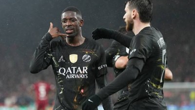 안필드의 기적은 없었다...'이강인 결장' PSG, 뎀벨레 멀티골→리버풀 2-0 완파...합산 4-0으로 2년 연속 4강 진출