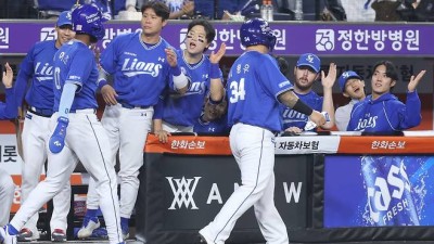 '고맙다 롯데' 삼성, 한화 5연패 몰아 넣고 5연승 질주…LG 제치고 단독 선두 도약 [대전:스코어]