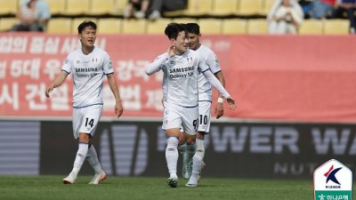 '무려 346분 무득점 끝' 이정효호 수원 삼성, 3경기 만에 승리 '박지원 천금 결승골'... 경남 1-0 제압 [창원 현장리뷰]