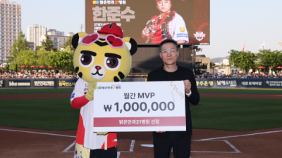 상금 절반은 어려운 이웃에게 KIA 한준수, 실력만큼 훈훈한 마음씨...성영탁도 월간 MVP