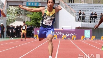 육상 조엘진, 100m '비공인 10초09'…한국 기록과 0.02초 차