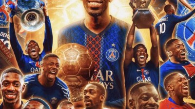 '그렇게 줄 선수가 없었나' PSG 뎀벨레, 논란의 '올해의 선수상' 2연패..9경기 선발에 득점 8위인데~