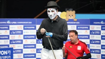 가면 쓴 당구 인플루언서 '해커, '최강' 산체스 잡는 대이변