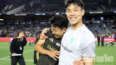 ‘흥민아 월드컵 잘하고 와’ 김기희 품에 쏙 안긴 손흥민…전 대표팀 동료 응원 받고 '홍명보호 합류'